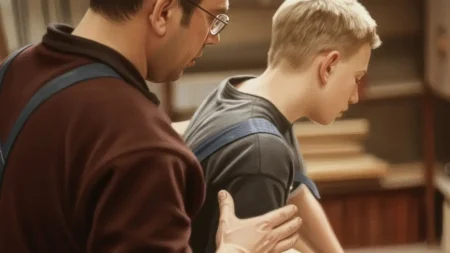 Immagine digitalizzata del film il figlio dei fratelli registi dardenne