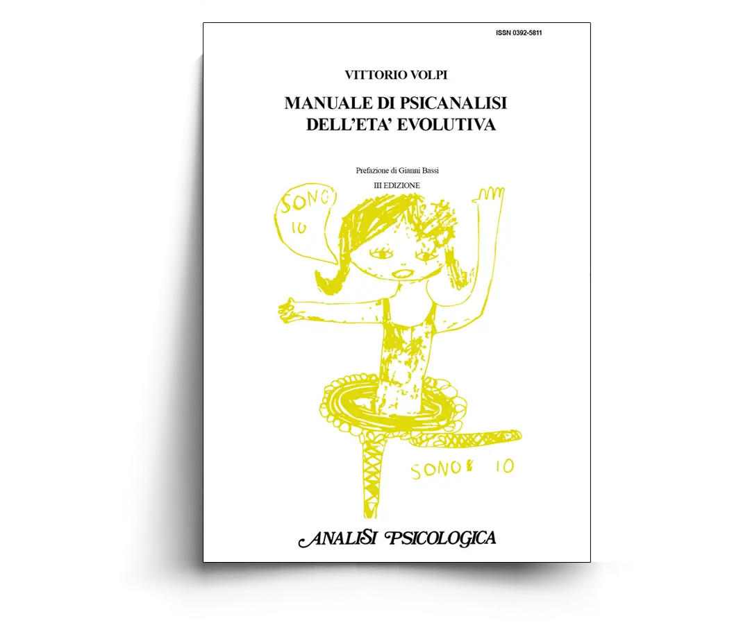 Copertina libro manuale di psicanalisi dell'età evolutiva con disegno infantile pubblicato nel 1971 cirsope